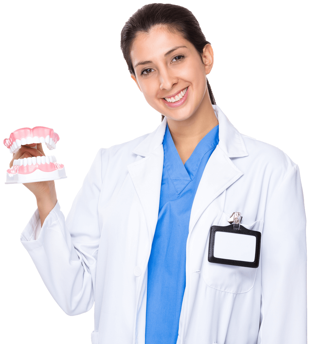 dentist hold with denture مجتبی صیدی دکتر دندان پزشک